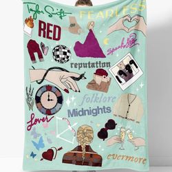 throw blanket for couch and bed music fans party bedroom decorations printed throw music lovers blanket gifts, taylor s