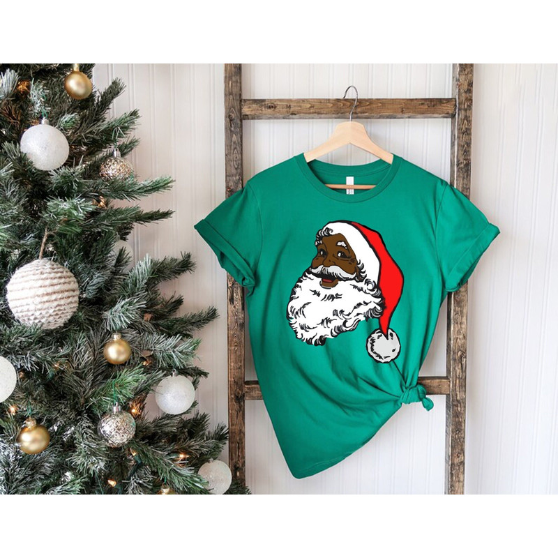 Black Santa Claus Shirt, Black Santa Claus Tee, African American Christmas Tee, African American Santa Shirt, Christmas Tee, Xmas Gift Shirt.jpg