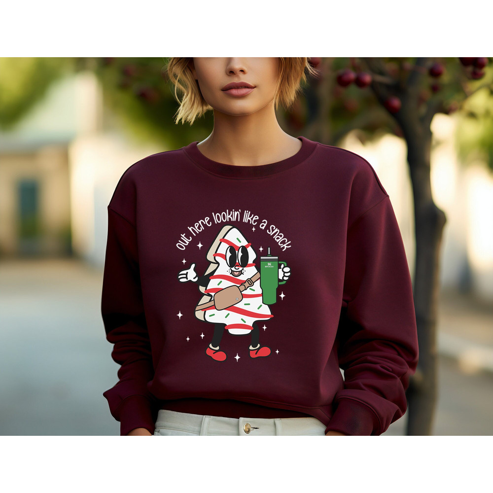 Boojee Out Here Lookin Like A Snack Shirt, Baking Team Christmas Tree Cake Sweatshirt, Christmas Tree Cake Shirt, Boojee Christmas Shirt.jpg