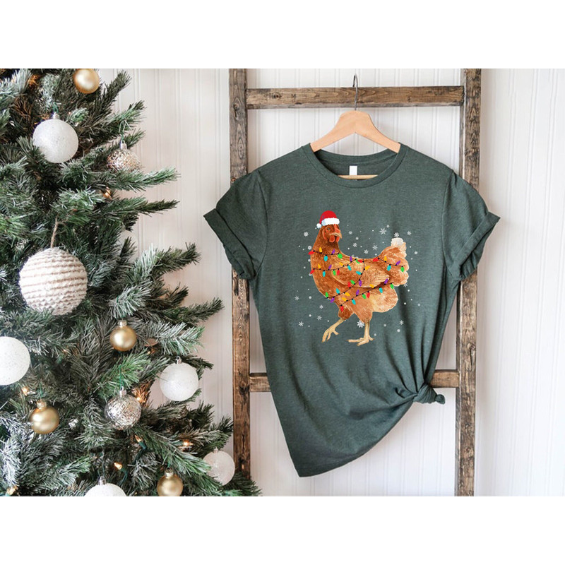 Chicken Christmas Shirt, Funny Christmas T-shirt, Ugly Christmas Tee, Chicken Lover Gift, Xmas Farmer T-shirt, Kids Christmas Tee, Christmas.jpg