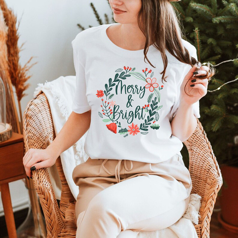 Christmas Flower Sweatshirt, Christmas Sweatshirt, Christmas Sweatshirts for Women, Christmas Women,Merry Christmas Sweatshirt,Merry Bright.jpg