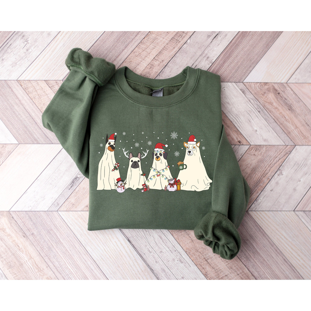 Christmas Dogs Sweatshirt, Dog Mom Shirt, Santa Dog Sweatshirt, Christmas Sweatshirt, Dogs Sweatshirt, Puppies Shirt, Christmas Ghost Hoodie.jpg