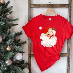 christmas santa shirt, retro santa shirt, gift for christmas, retro christmas shirts, christmas shirt for women, gift fo