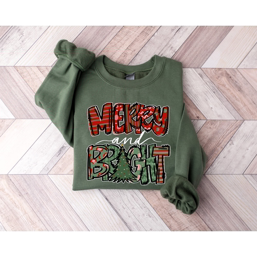 Merry and Bright Sweatshirt, Christmas Sweatshirt, Family Christmas Sweatshirt, Christmas Sweatshirts for Women, Merry Christmas Sweatshirt 1.jpg