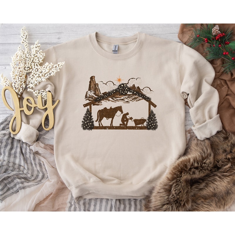 True Story Sweatshirt, Cowboy Christmas Sweater, Howdy Country Christmas, Cowgirl Shirt, Christmas Sweatshirt, Christ Hoodie, Jesus Xmas.jpg