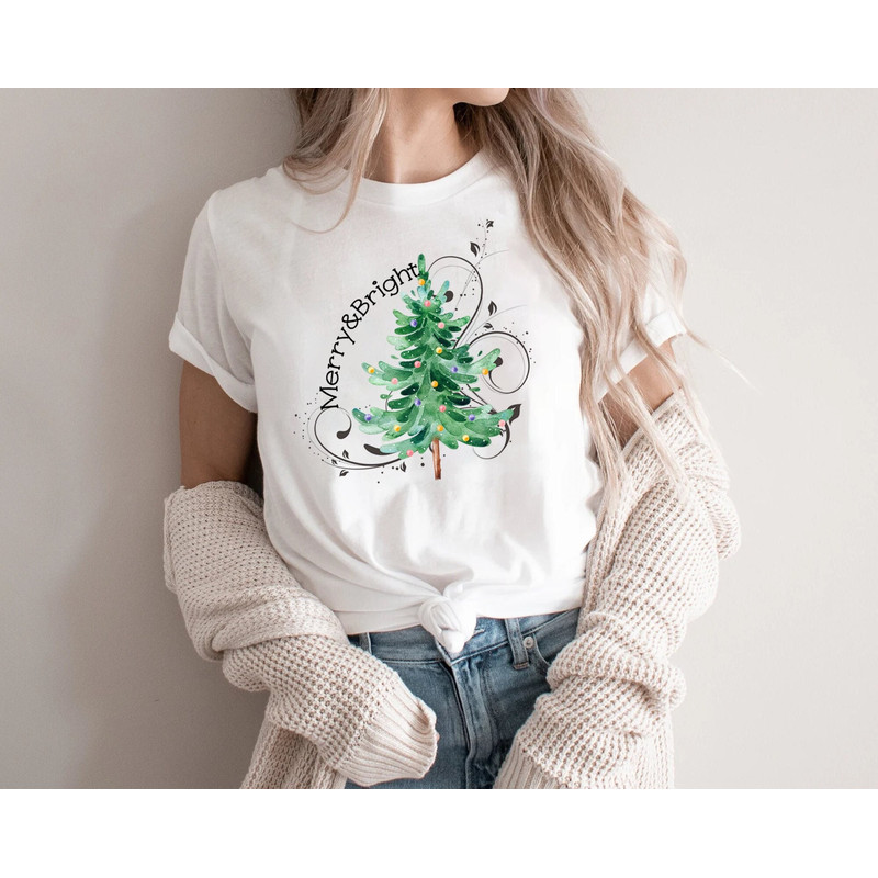 Christmas Shirts, Merry and Bright Shirt, Christmas Tree, Christmas Tshirt, Holiday Shirt, Christmas Shirt, Merry and Bright, Christmas Tee.jpg