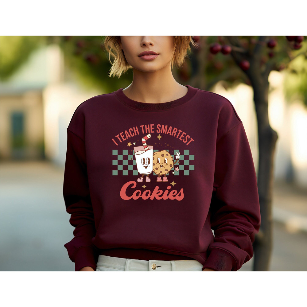 Christmas Teacher Sweatshirt, Christmas Teacher Shirts, Cookies Teacher Tee,Cute Teacher Shirts, I Teach The Cutest Smartest Cookies Shirt.jpg