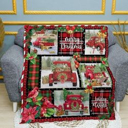 christmas truck blanket, christmas tree blanket, personalized blanket, christmas family blanket, xmas gift, gift for her