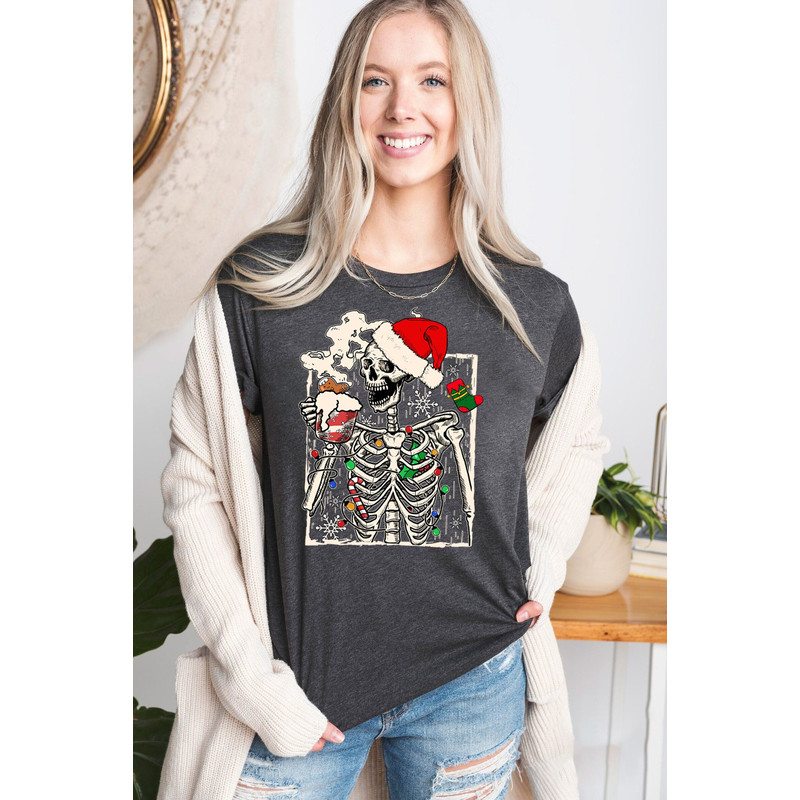 Dead Inside Skeleton Christmas Shirt, Sarcastic Christmas Coffee Shirt, Merry Christmas Shirt, Coffee Lover Christmas Gift, Christmas Shirt.jpg