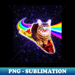 Rainbow Laser Eyes Galaxy Cat Riding Taco - Trendy Sublimation Digital Download - Perfect for Sublimation Mastery
