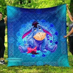eeyore mandala pattern love winnie the pooh character blanket sofa, christmas eeyore blanket, eeyore winnie the pooh bla