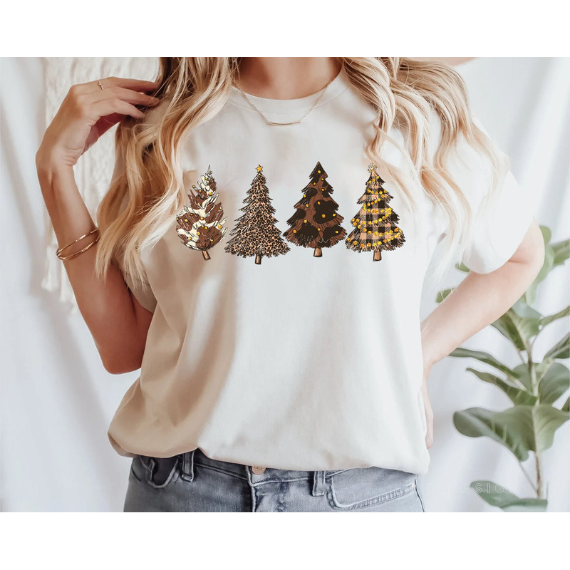 Howdy Christmas Trees Shirt, Ladies Leopard Merry Christmas Shirt, Women Christmas Shirt, Cute Christmas Shirt, Women Holiday Shirt, Leopard.jpg