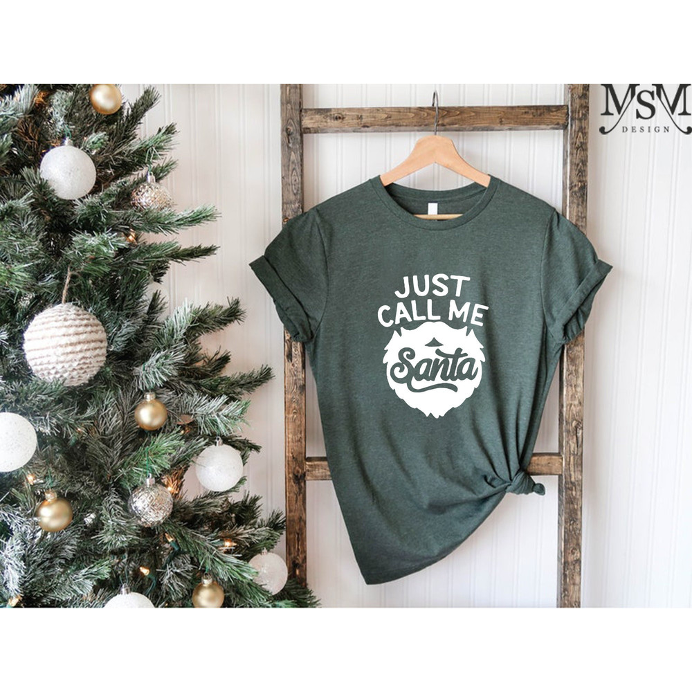 Just Call Me Santa Shirt, Pregnancy Announcement Shirt, Couple Christmas Shirts, Christmas Pregnancy Reveal, Christmas Shirt,Pregnancy Shirt.jpg