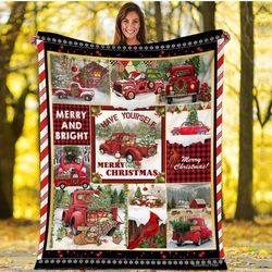 have yourself merry little christmas blanket, truck christmas blanket, the xmas blanket for couch sofa, chrismtas blanke