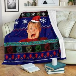 home alone christmas blanket, home alone batttle plan, kevin mccallister christmas blanket, christmas movie blanket, fun