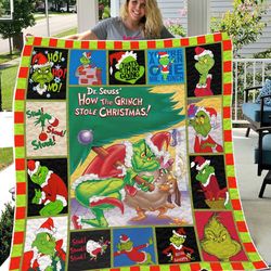 how the grinch stole christmas blanket, grinch face blanket, christmas gifts, birthday gifts ,anniversary blanket, chris