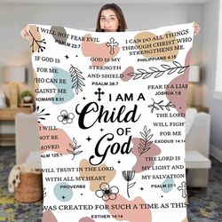 i am a child of god fleece sherpa blanket christian blanket, religious blanket, birthday gift, christmas gift, god blank
