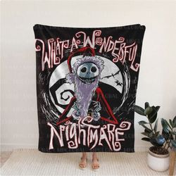 jack skelling christmas nightmare blanket, christmas season bedding, christmas nightmare, skeleton christmas, christmas