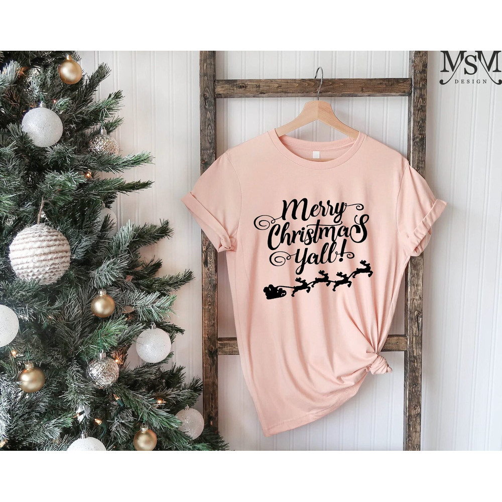 Merry Christmas Yall Shirt, Merry Christmas Shirt, Christmas Family Shirt, Christmas Matching Shirt, Holiday Shirt, Christmas Gift Shirt.jpg