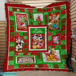 mickey mouse and friends merry christmas xmas gift xmas is coming blanket, magic kingdom throw blanket, mickey and frien