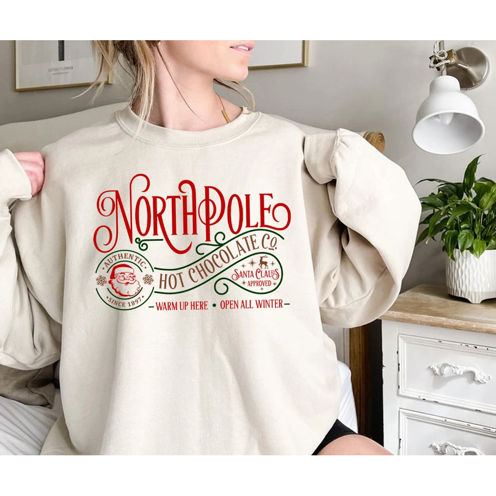 North Pole Sweatshirt, North Pole Christmas Shirt, Christmas Shirt,Santa Shirt,Reindeer Shirt,Hot Chocolate Shirt,Christmas Gift,Santa Claus.jpg