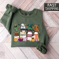 spooky nurse sweatshirt, halloween nurse hoodie, halloween icu nurse sweat, ghosts nurse sweatshirt, pharmacy tech