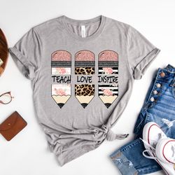 teach love inspire, teacher gift shirt, back to school shirt, teacher life shirt, gift for teacher