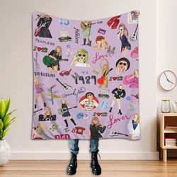 retro the eras tour blanket, eras tour blanket, gift for swift fan, the eras tour merch, 1989 album concert seagull blan
