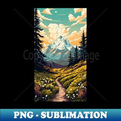 Colorful Mountain Landscape Design - PNG Transparent Sublimation Design - Bring Your Designs to Life