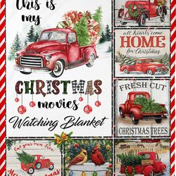 this is my christmas movies watching christmas blanket, christmas truck christmas, christmas movie blanket, blanket red