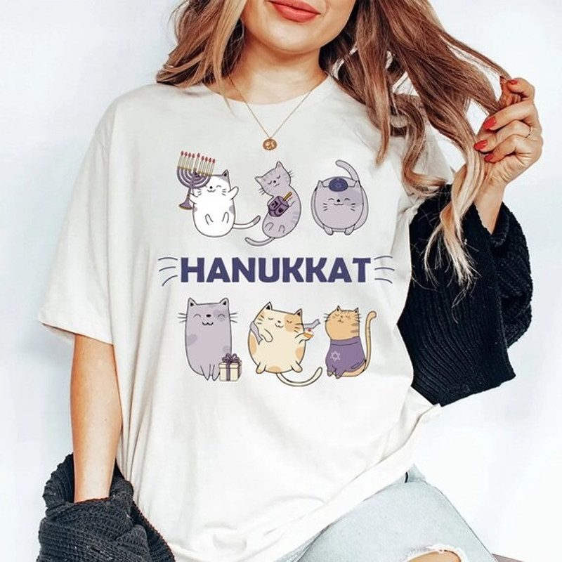 Hanukkat Sweater Meowzel Tov Shirt Hanukkah Sweatshirt Hannukah Cat Hanukkah Hoodie Nes Gadol Han