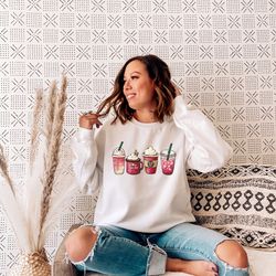 valentine coffee sweatshirt, women valentine sweater, valentine gift for her, coffee lover sweat