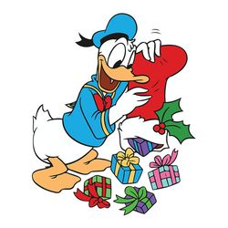 Donald Duck Christmas Svg, Stocking Chirstmas Svg, Disney Christmas Svg, Gift Christmas Svg, Holidays Svg