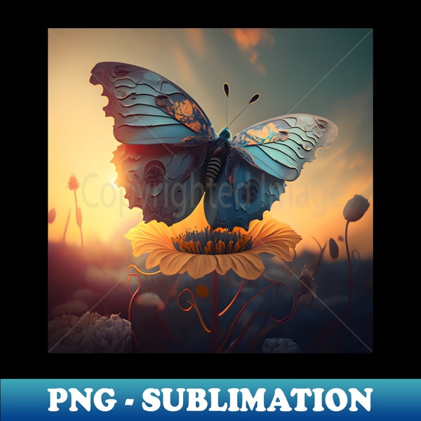 XE-3191_Beautiful butterfly and flower colorful sunset background perfect gift for nature lover 4882.jpg
