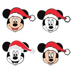 mickey mouse christmas bundle svg, mickey santa svg, disney christmas svg, mickey face svg, mickey head svg