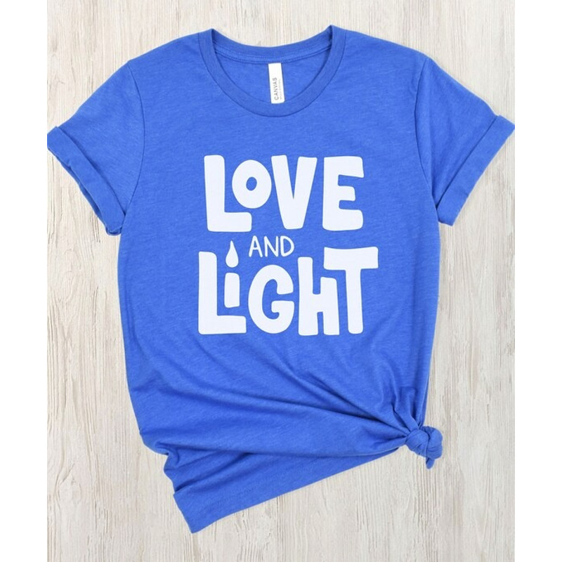 Love and Light TShirt Hanukkah TShirt Holiday Tshirt Seasonal TShirt Hanukkah Vibes Hanukk
