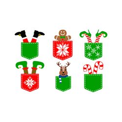 christmas pocket friends bundle svg, pocket christmas svg, christmas svg, elf svg, pocket friends clipart