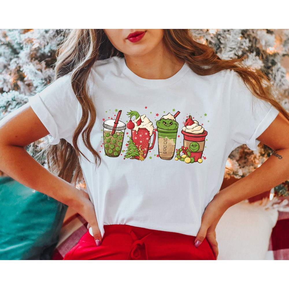 Christmas Coffee Shirt, Peppermint Iced Latte Snowmen Sweets Snow Warm Cozy Winter Women Shirt, Christmas Latte Shirt 2.jpg