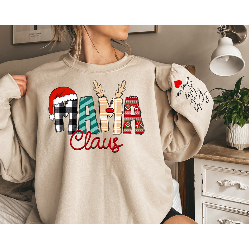 Custom Mama Claus Sweatshirt and Hoodie, Christmas Mama Claus Sweatshirt,Gift for Mom,Custom Mama Sweatshirt with Children Name on Sleeve.jpg