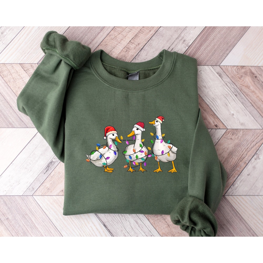 Duck Christmas Sweatshirt and Hoodie, Christmas Ducks Shirt, Christmas Gifts, Funny Christmas Duck Sweatshirt, Christmas Lights, Christmas.jpg
