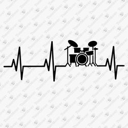 Drums Heartbeat Drumset Rock Music Band Cricut Silhouette SVG Cut File