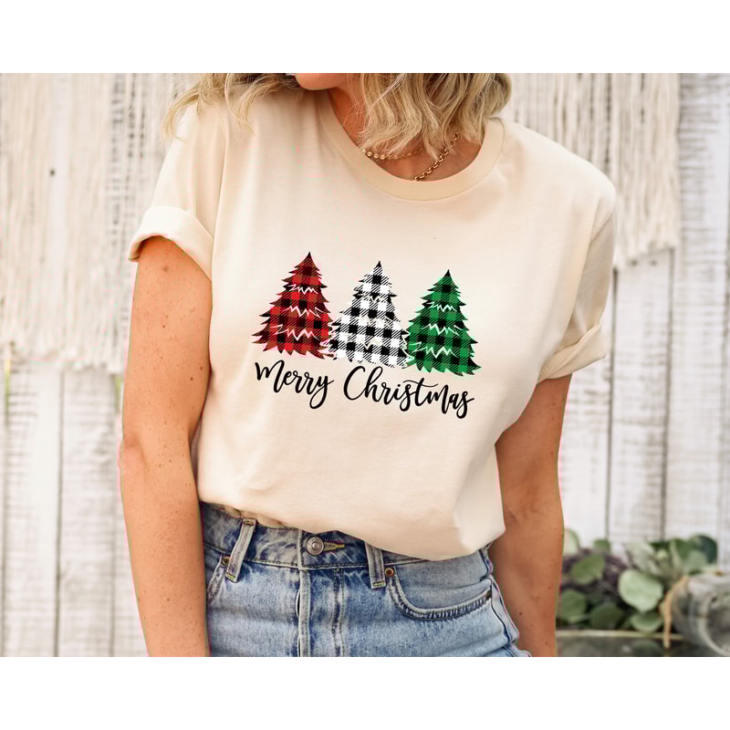 Merry Christmas Shirt, Womens Christmas Crewneck, Womens Christmas Sweatshirt, Christmas Tree Sweatshirt, 1.jpg