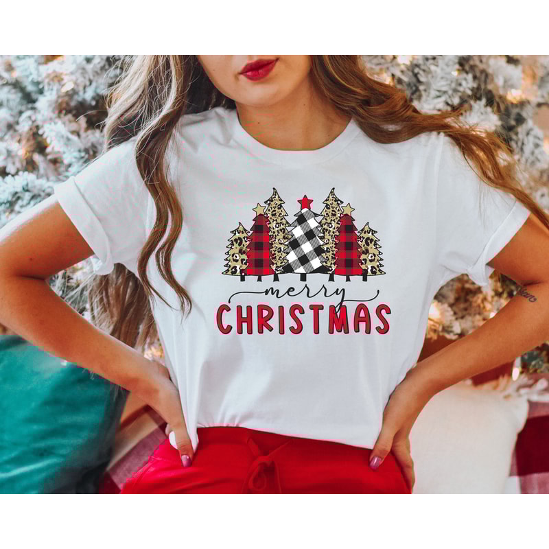 Merry Christmas Shirt, Womens Christmas Crewneck, Womens Christmas Sweatshirt, Christmas Tree Sweatshirt, .jpg