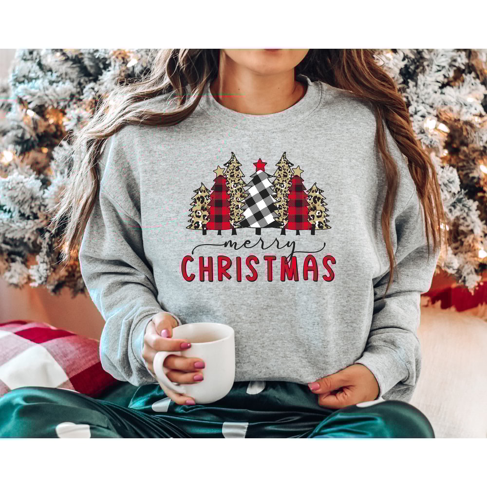 Merry Christmas Sweatshirt and Hoodie, Christmas Crewneck, Womens Christmas Sweatshirt, Christmas Tree Sweatshirt, Womens Christmas 1.jpg