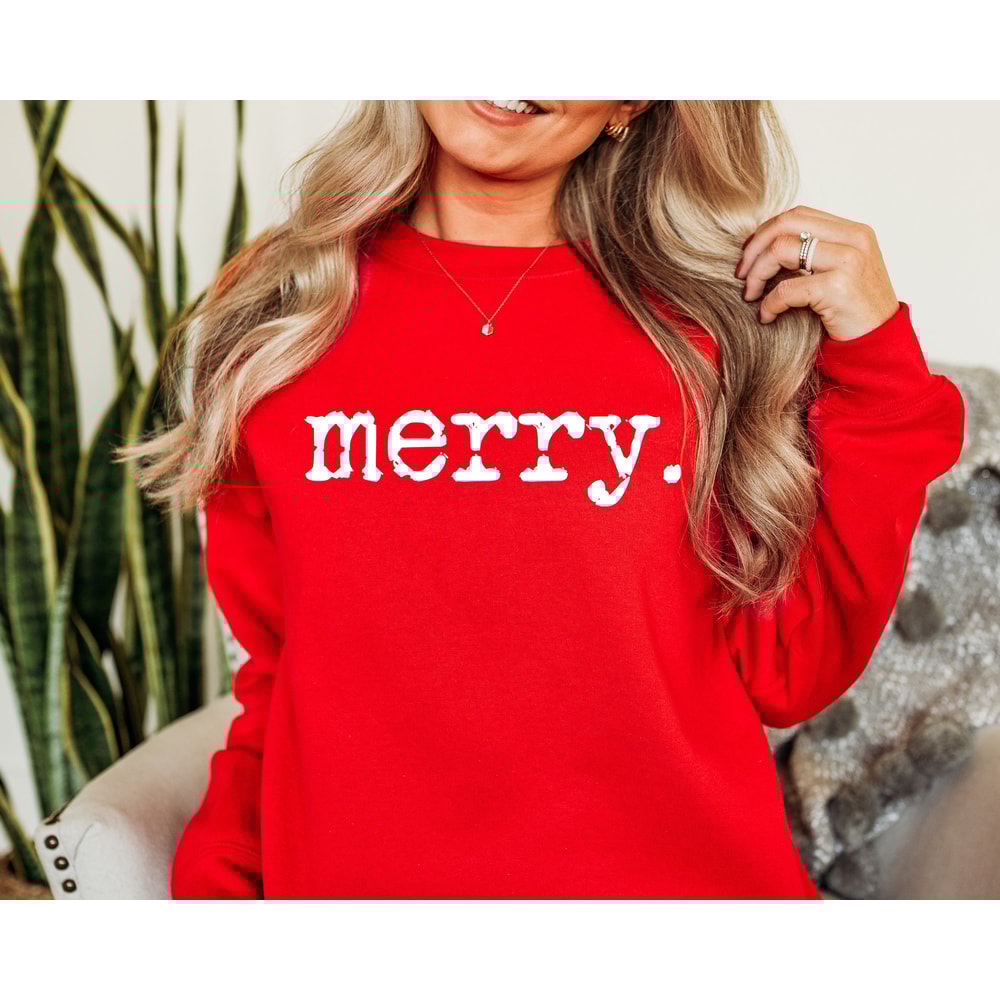 Merry, Unisex Crewneck Sweatshirt and Hoodie, Sweat Shirt, Fall Winter Cozy Outfit, Christmas Outfit.jpg