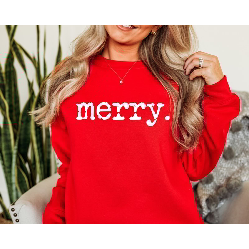 Merry, Unisex Crewneck Sweatshirt and Hoodie, Sweat Shirt, Fall Winter Cozy Outfit, Christmas Outfit.jpg