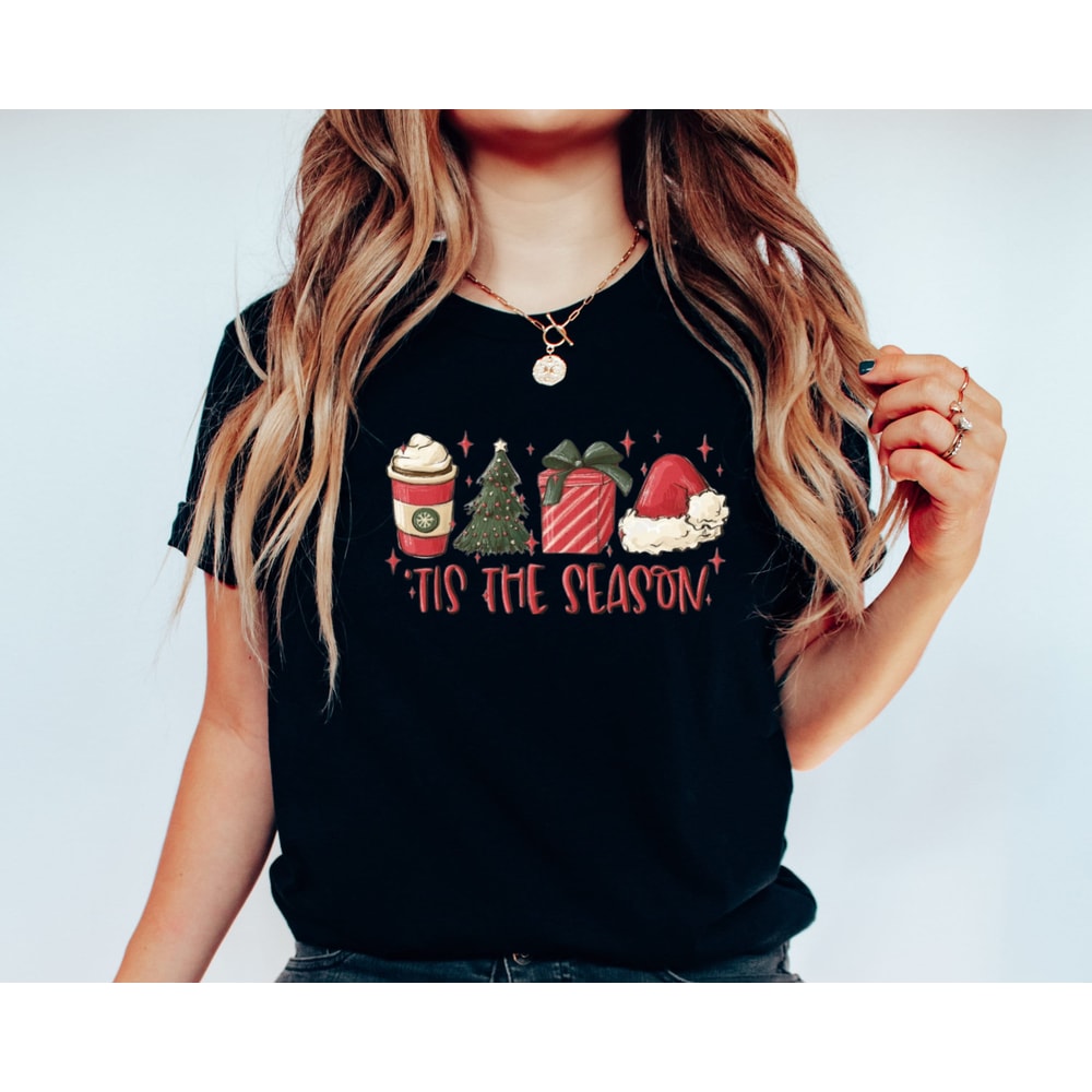 Tis The Season Christmas Shirt, Cute Christmas Shirt, Christmas Sweatshirt, Retro Christmas Shirts, Christmas Shirt, Christmas Coffee Shirt.jpg