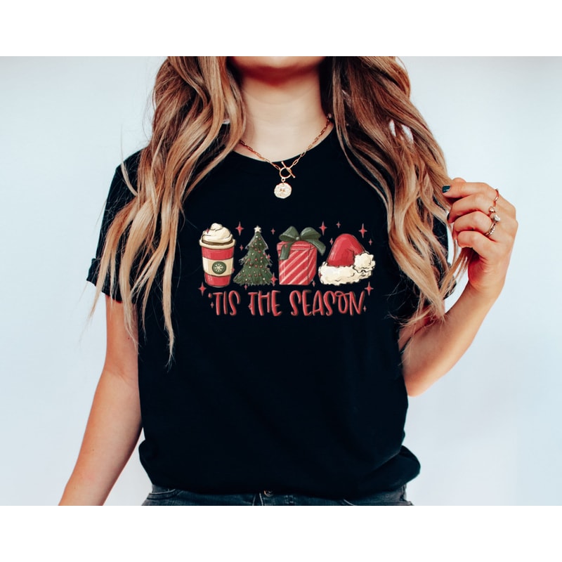 Tis The Season Christmas Shirt, Cute Christmas Shirt, Christmas Sweatshirt, Retro Christmas Shirts, Christmas Shirt, Christmas Coffee Shirt.jpg