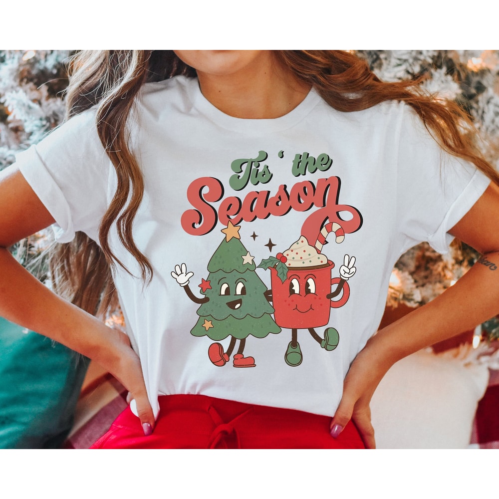 Tis The Season Retro Christmas Shirt, Womens Christmas Shirt, Cute Christmas Crewneck, Xmas Shirt, Trendy Christmas Shirt 5.jpg