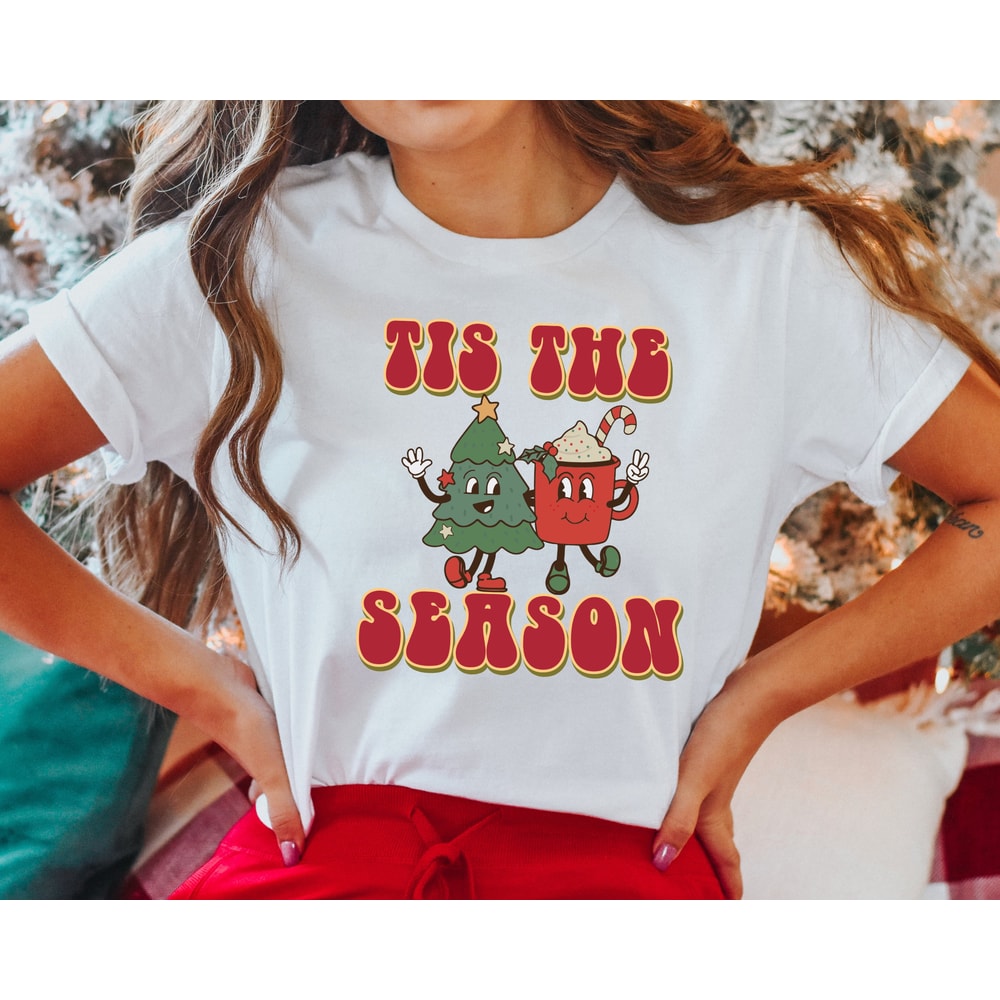 Tis The Season Retro Christmas Shirt, Womens Christmas Shirt, Cute Christmas Crewneck, Xmas Shirt, Trendy Christmas Shirt.jpg